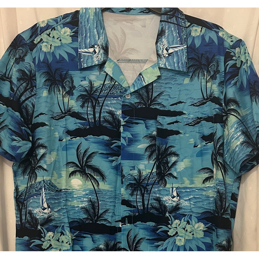 Men's Blue Tropical Hawaiian Shirt